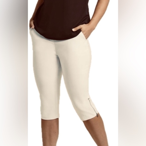 Tribal black stretch “flatten it” technology Audrey capri/zip at knee/picket-NWT - Picture 2 of 16